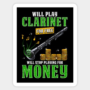 Funny Clarinet Player Design Sticker